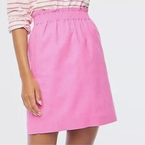 J. Crew Factory Linen Cotton City Skirt Vivid Fuschia 10 New With Tags